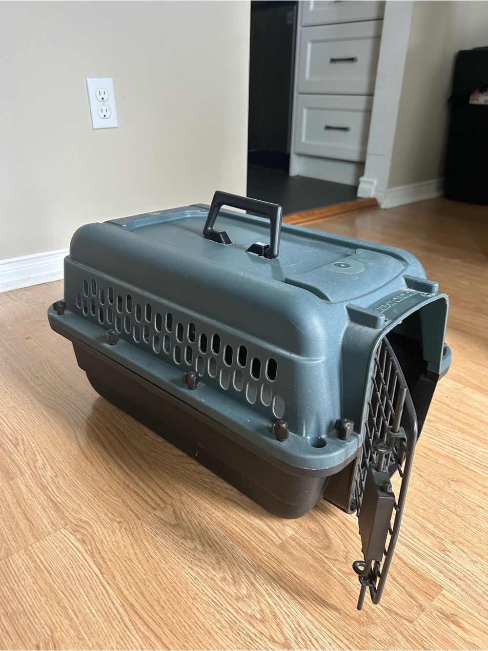 Portable Pet Carrier in Grey and Black